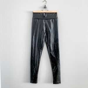 Faux leather leggings high rise and wide waistband